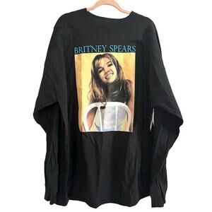 BRITNEY SPEARS Forever 21 Black Graphic Long Sleeve Tee T-Shirt Unisex Sz 3X NWT